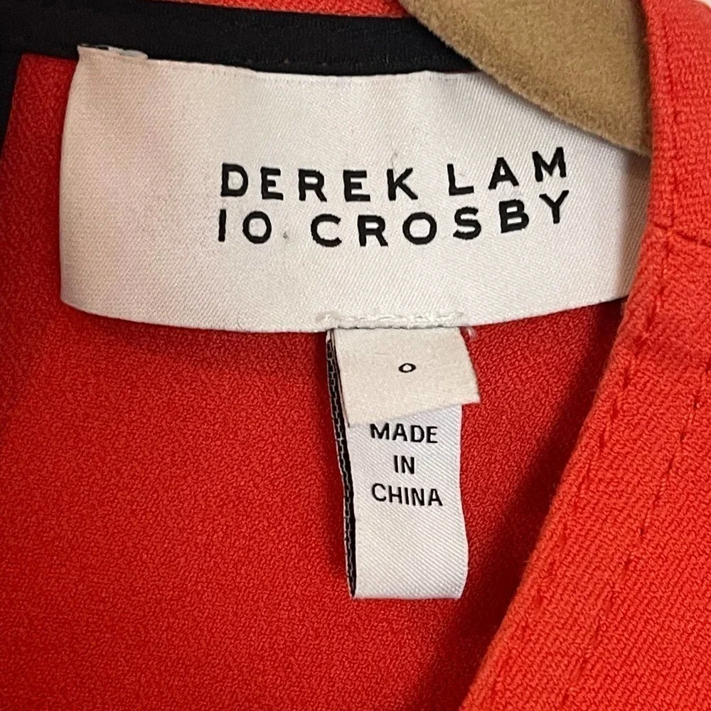 Derek Lam 10 Crosby Paneled Back Cut Out Fit-and-Flare Dress Bright Coral Size 0 - Picture 9 of 10